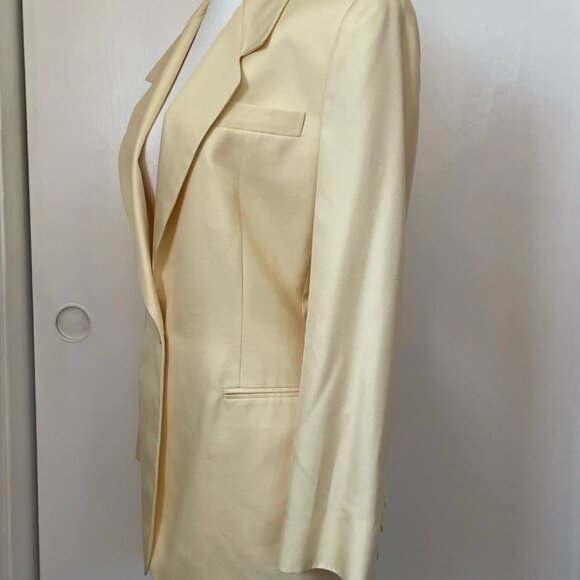 VTG yellow silk ELLEN TRACY blazer - Picture 3 of 5